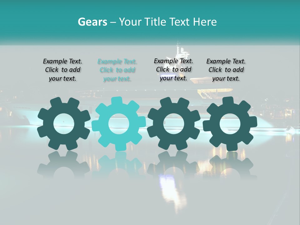 A Large White Boat In The Water At Night PowerPoint Template