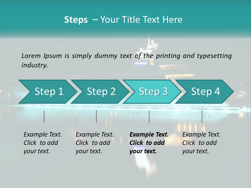 A Large White Boat In The Water At Night PowerPoint Template