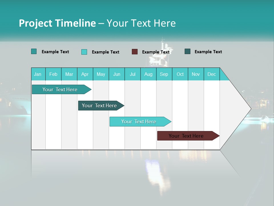 A Large White Boat In The Water At Night PowerPoint Template