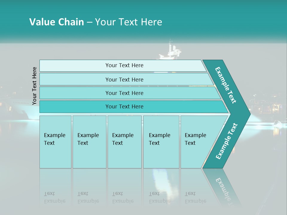 A Large White Boat In The Water At Night PowerPoint Template