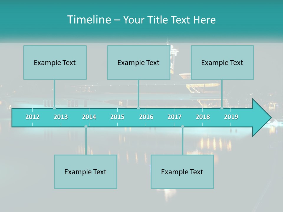 A Large White Boat In The Water At Night PowerPoint Template