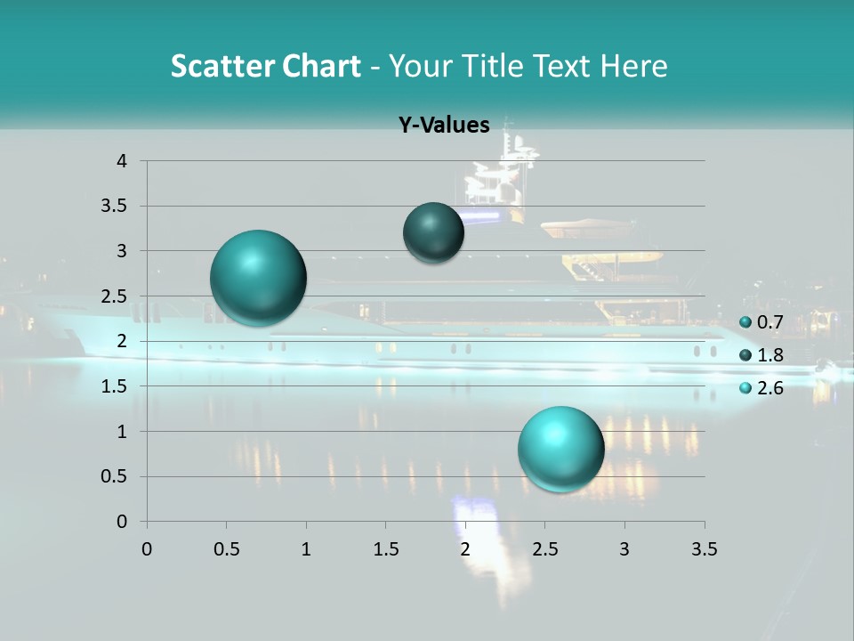 A Large White Boat In The Water At Night PowerPoint Template