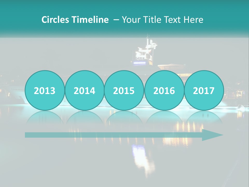 A Large White Boat In The Water At Night PowerPoint Template