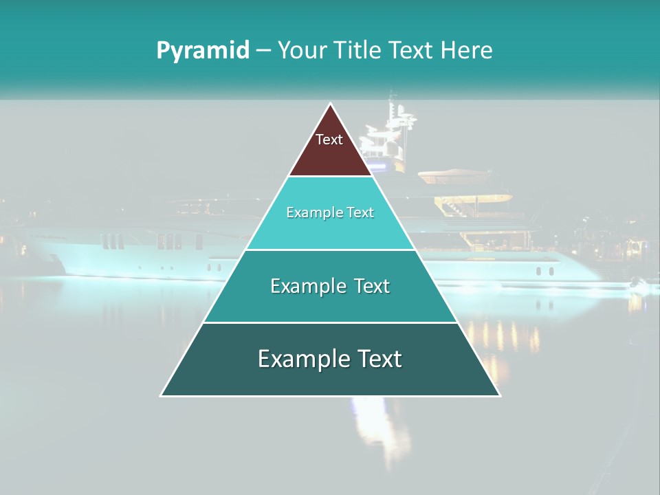 A Large White Boat In The Water At Night PowerPoint Template