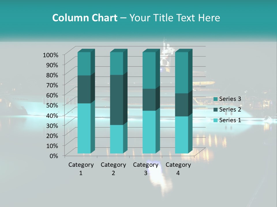 A Large White Boat In The Water At Night PowerPoint Template
