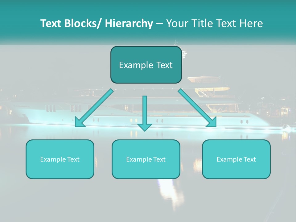 A Large White Boat In The Water At Night PowerPoint Template