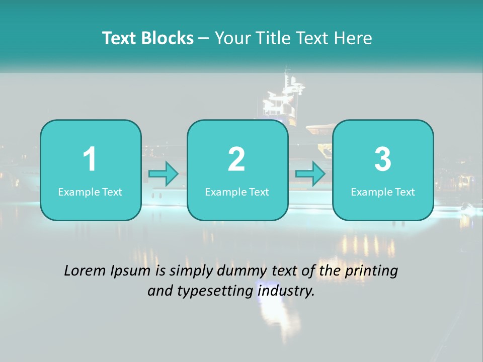 A Large White Boat In The Water At Night PowerPoint Template