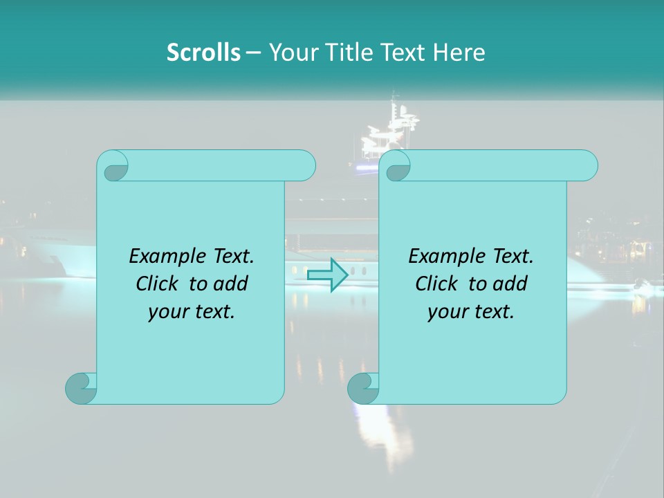 A Large White Boat In The Water At Night PowerPoint Template
