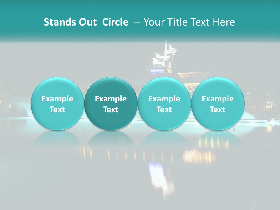 A Large White Boat In The Water At Night PowerPoint Template