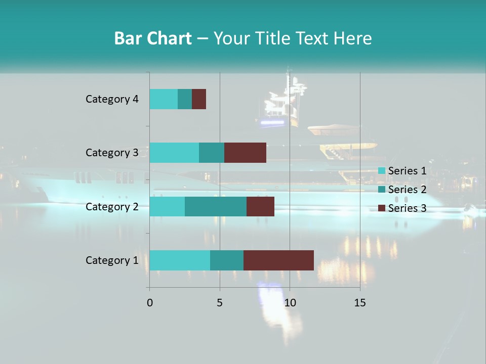 A Large White Boat In The Water At Night PowerPoint Template