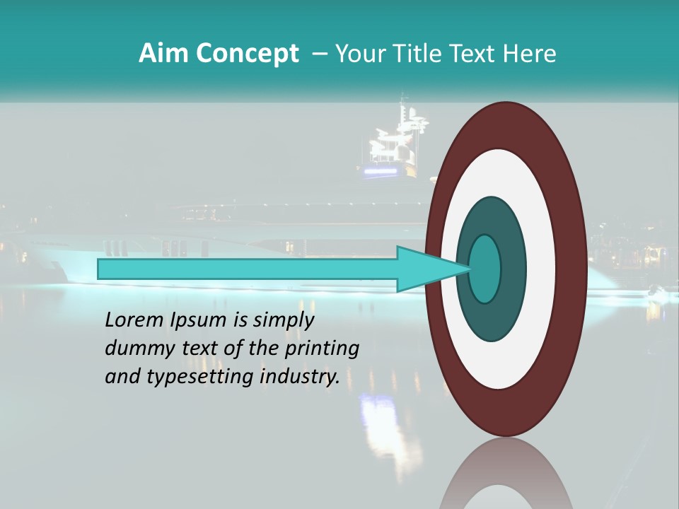 A Large White Boat In The Water At Night PowerPoint Template