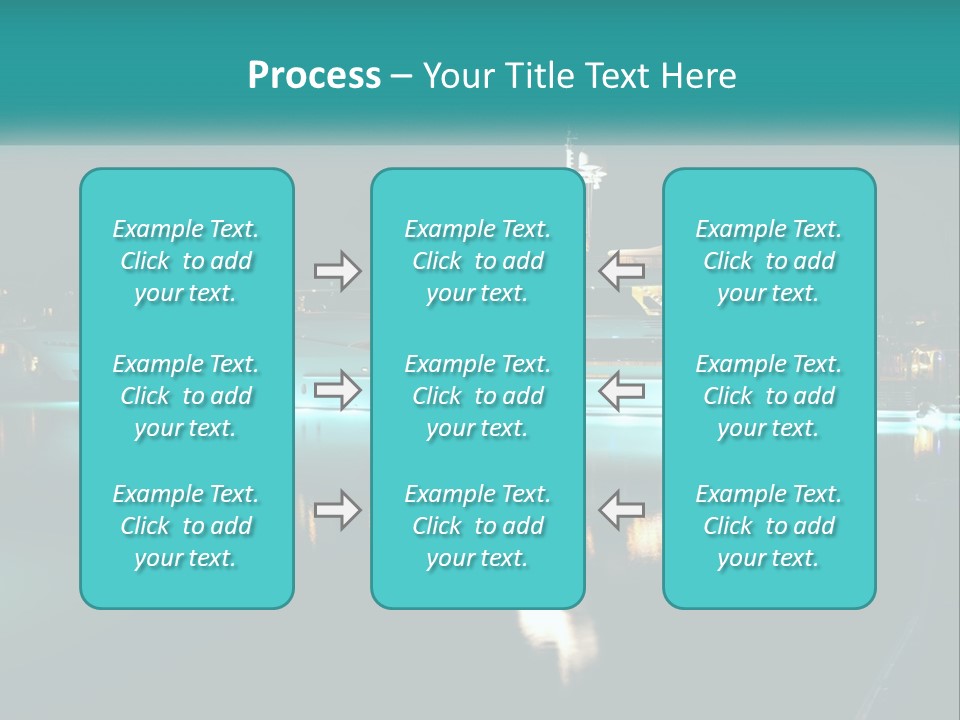 A Large White Boat In The Water At Night PowerPoint Template