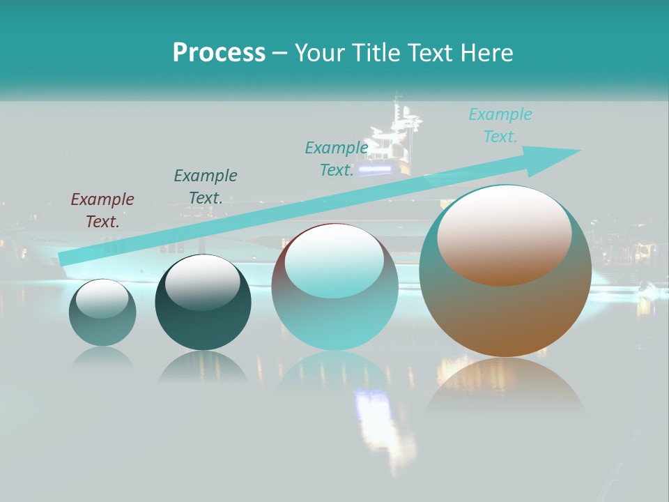 A Large White Boat In The Water At Night PowerPoint Template