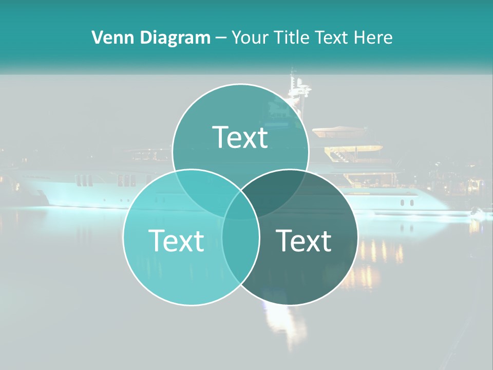 A Large White Boat In The Water At Night PowerPoint Template