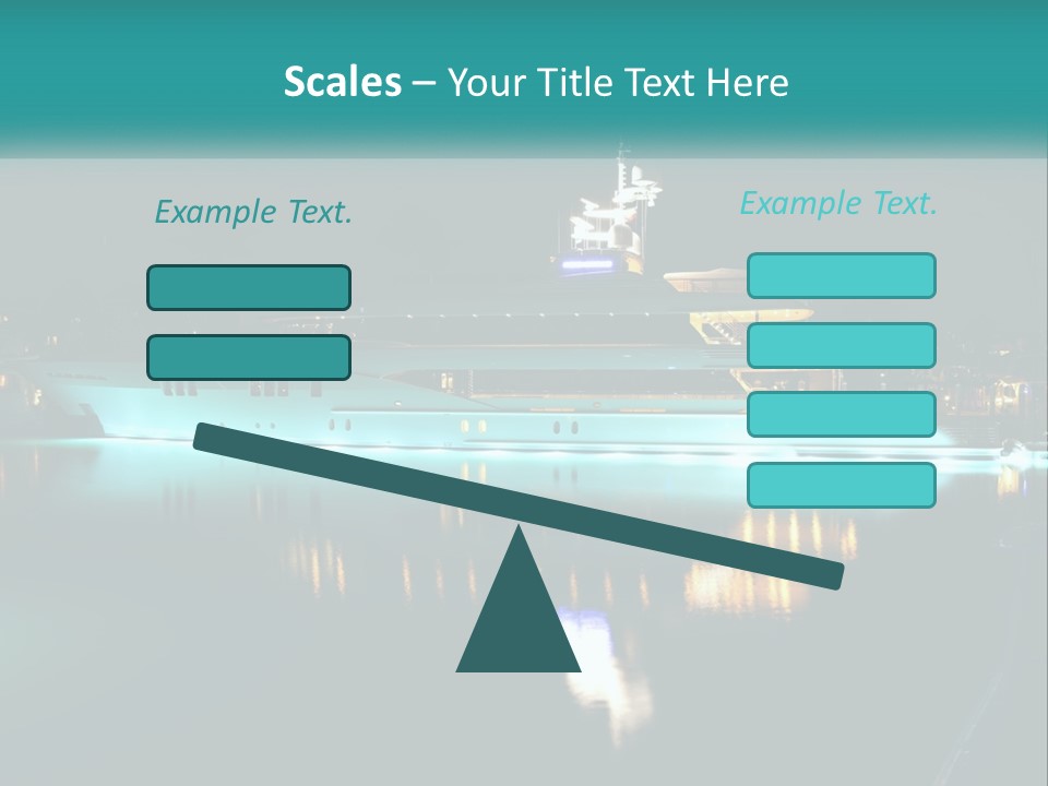 A Large White Boat In The Water At Night PowerPoint Template