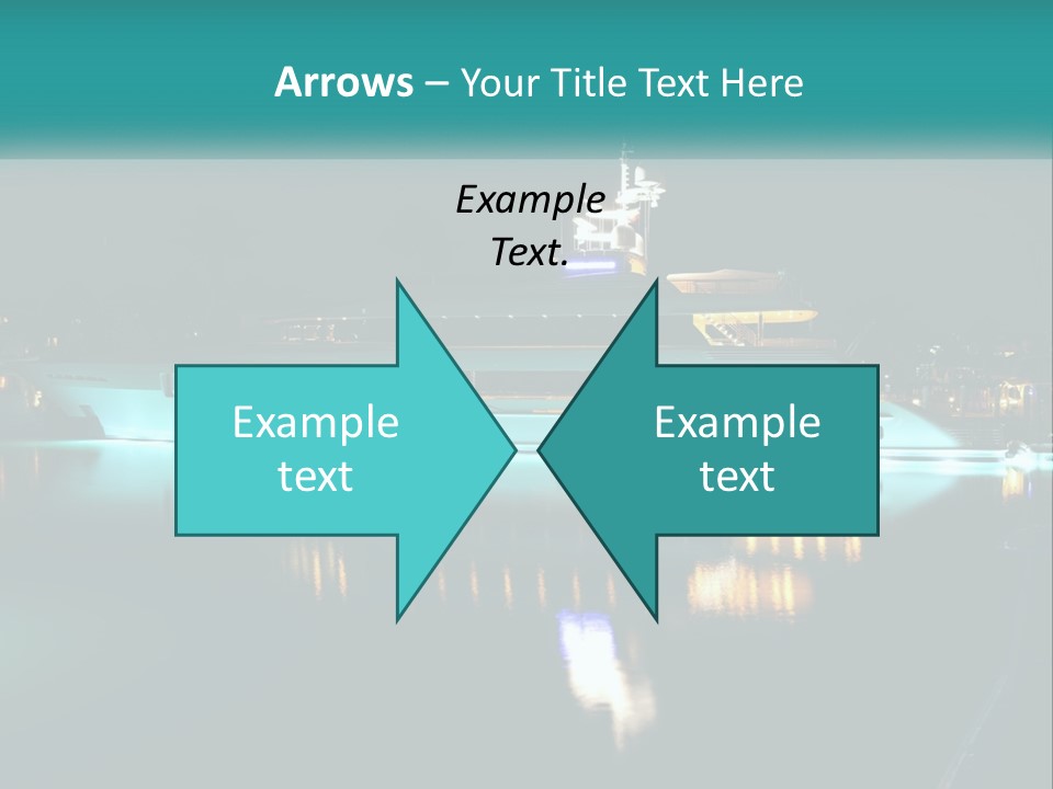 A Large White Boat In The Water At Night PowerPoint Template