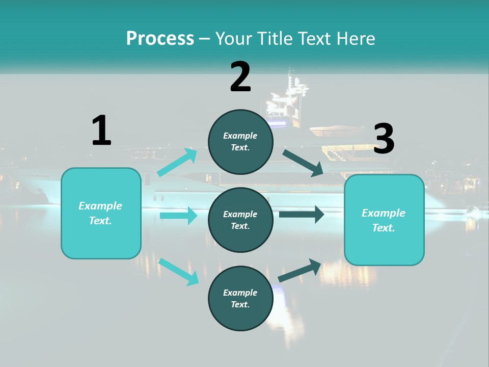 A Large White Boat In The Water At Night PowerPoint Template