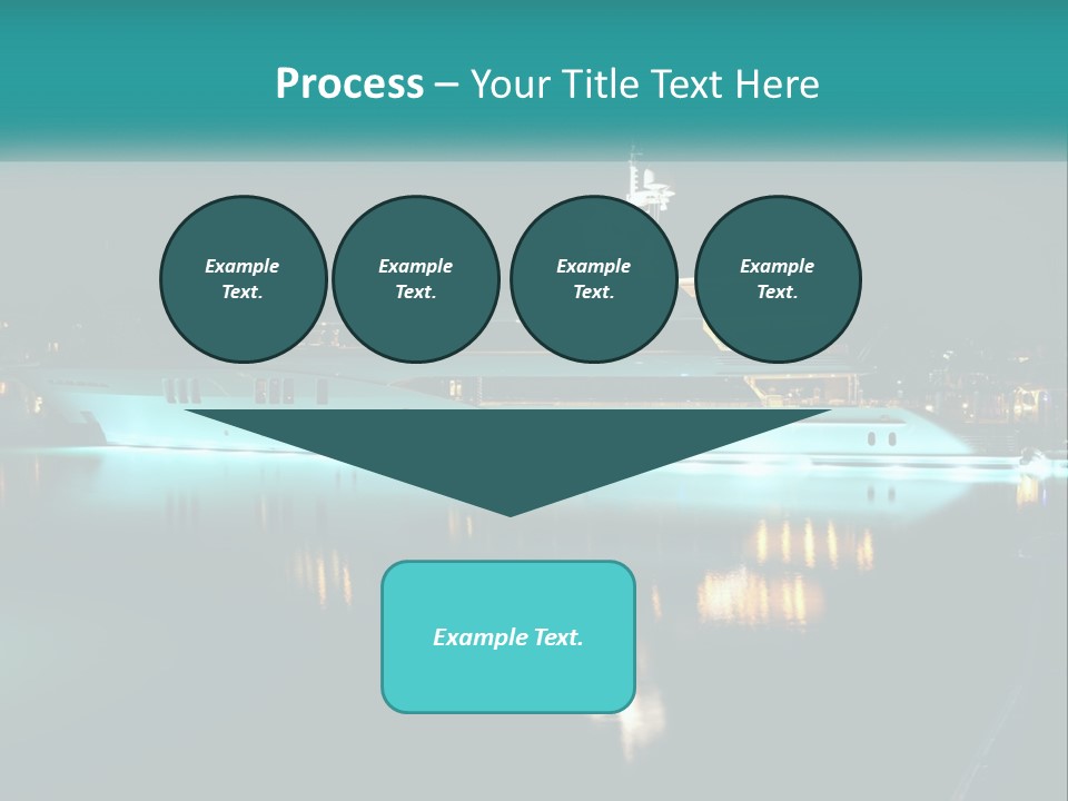 A Large White Boat In The Water At Night PowerPoint Template