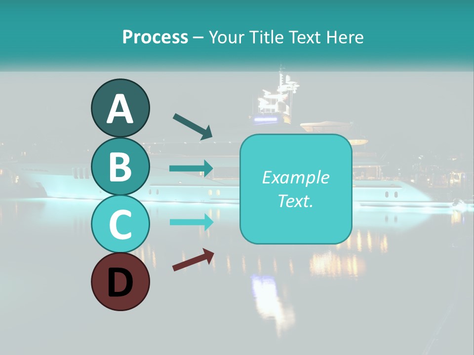 A Large White Boat In The Water At Night PowerPoint Template