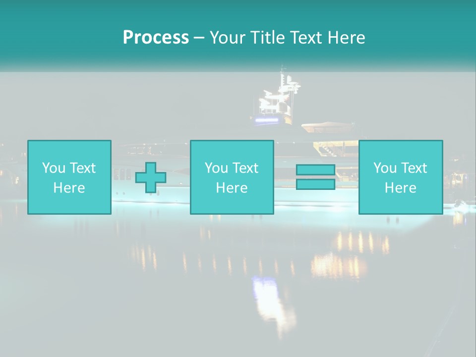 A Large White Boat In The Water At Night PowerPoint Template