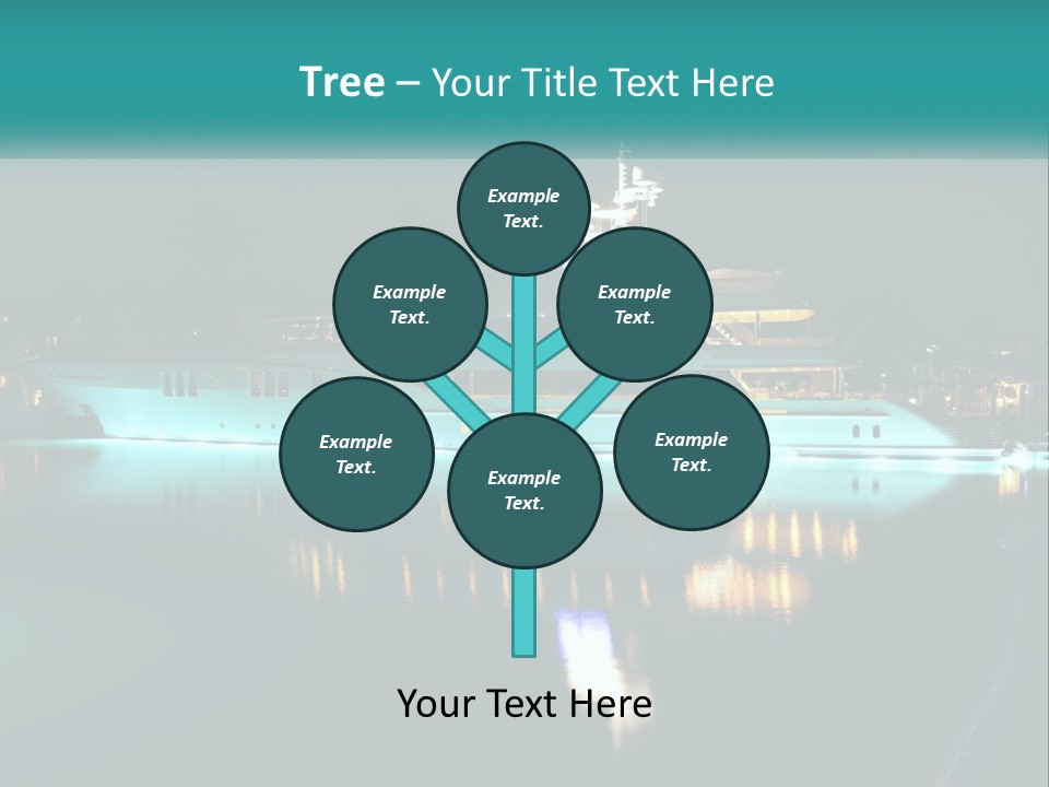 A Large White Boat In The Water At Night PowerPoint Template