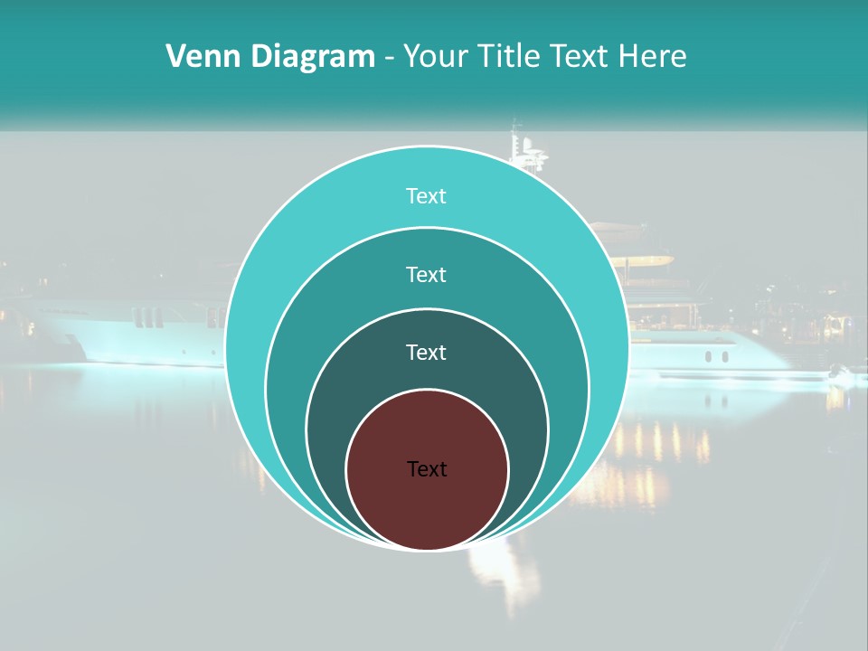 A Large White Boat In The Water At Night PowerPoint Template