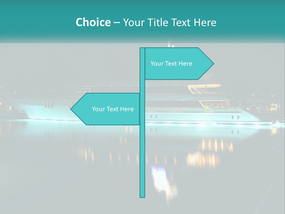 A Large White Boat In The Water At Night PowerPoint Template