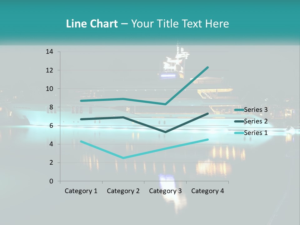 A Large White Boat In The Water At Night PowerPoint Template