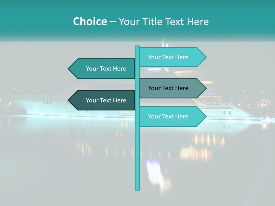 A Large White Boat In The Water At Night PowerPoint Template