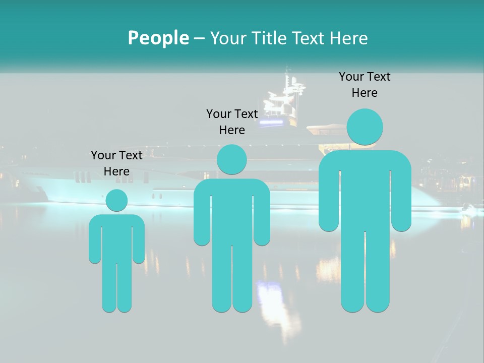 A Large White Boat In The Water At Night PowerPoint Template