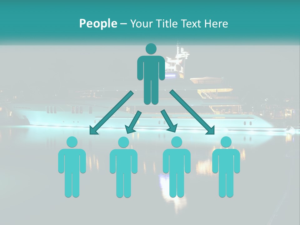 A Large White Boat In The Water At Night PowerPoint Template