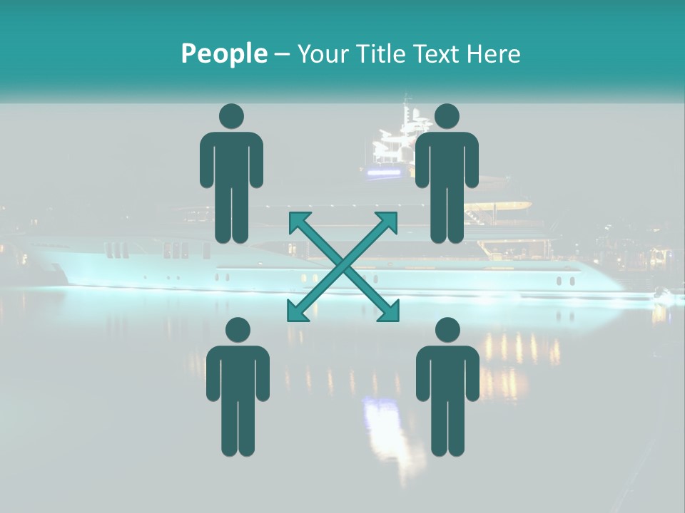 A Large White Boat In The Water At Night PowerPoint Template