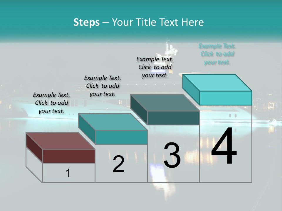 A Large White Boat In The Water At Night PowerPoint Template