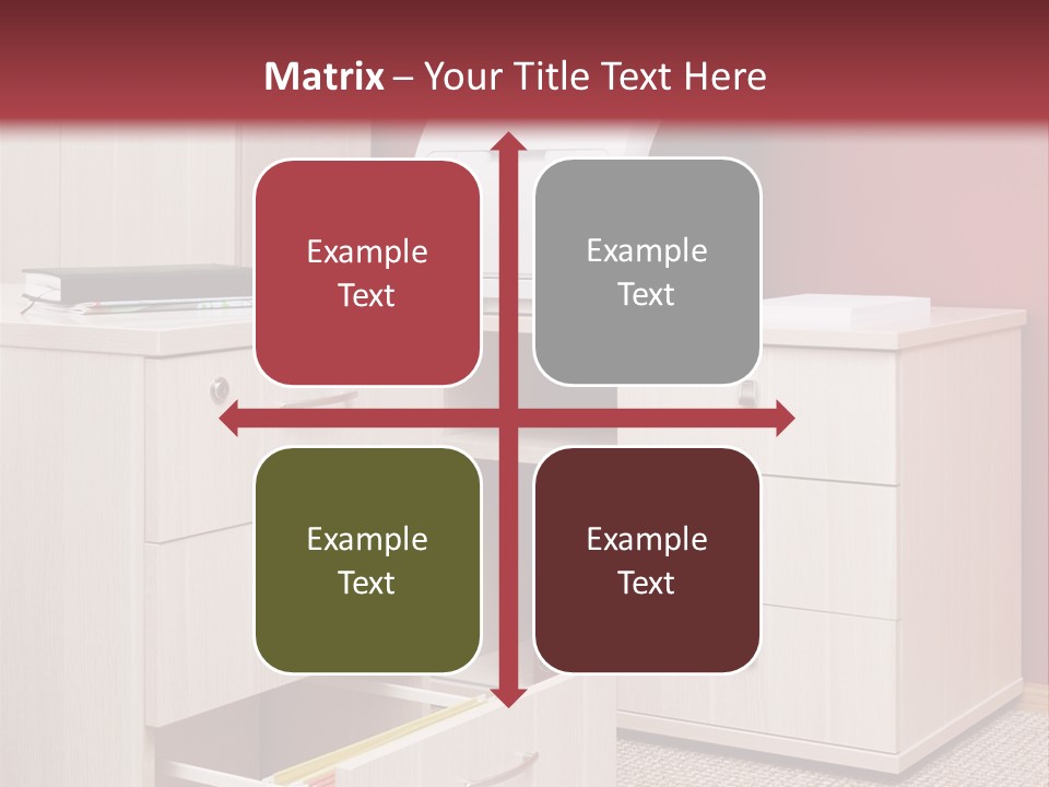 A Computer Desk With A Printer On Top Of It PowerPoint Template