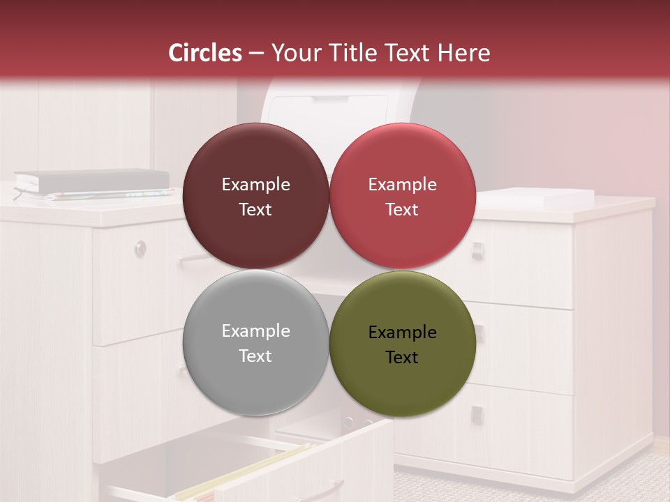 A Computer Desk With A Printer On Top Of It PowerPoint Template