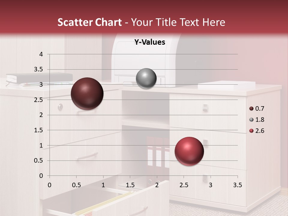 A Computer Desk With A Printer On Top Of It PowerPoint Template