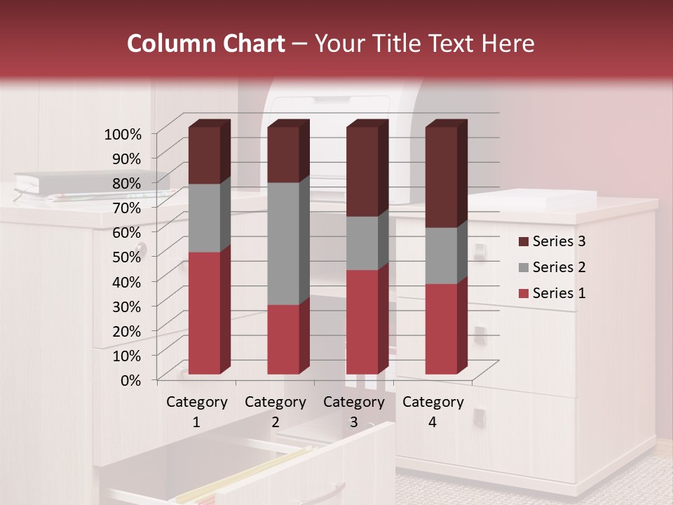 A Computer Desk With A Printer On Top Of It PowerPoint Template