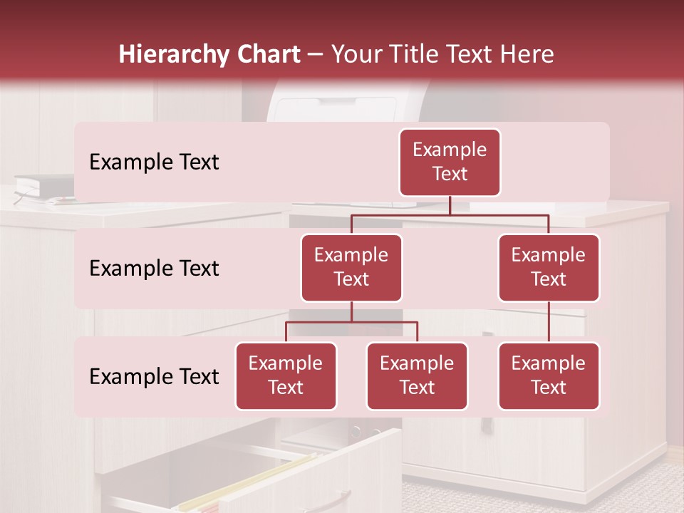 A Computer Desk With A Printer On Top Of It PowerPoint Template