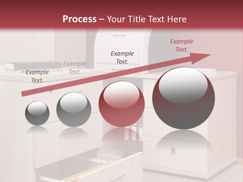 A Computer Desk With A Printer On Top Of It PowerPoint Template