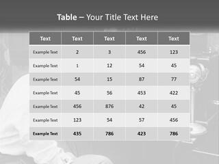 A Woman With Headphones Sitting In Front Of A Radio PowerPoint Template