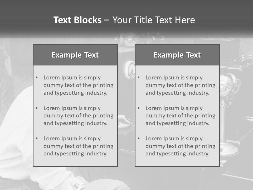 A Woman With Headphones Sitting In Front Of A Radio PowerPoint Template