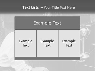 A Woman With Headphones Sitting In Front Of A Radio PowerPoint Template