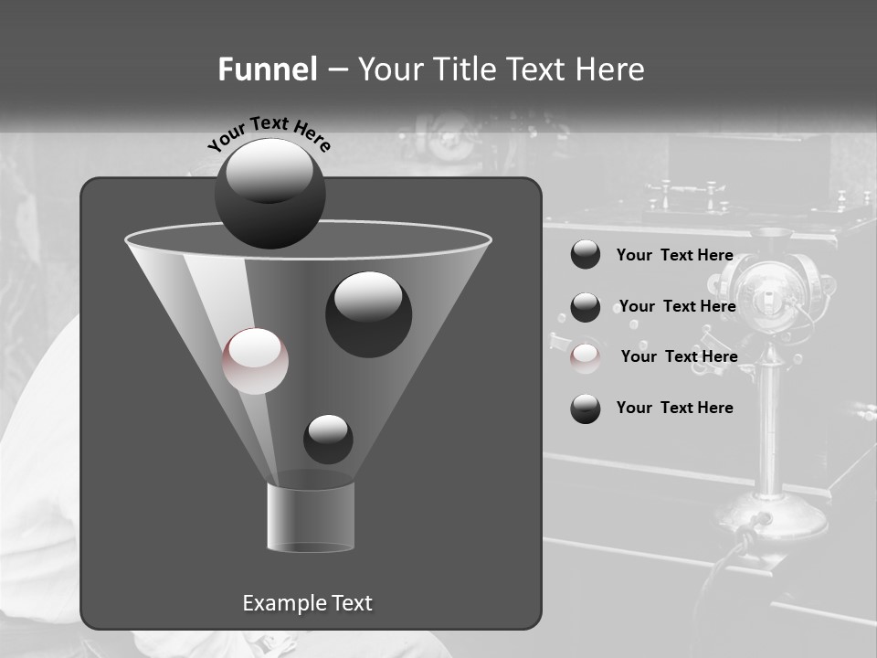 A Woman With Headphones Sitting In Front Of A Radio PowerPoint Template