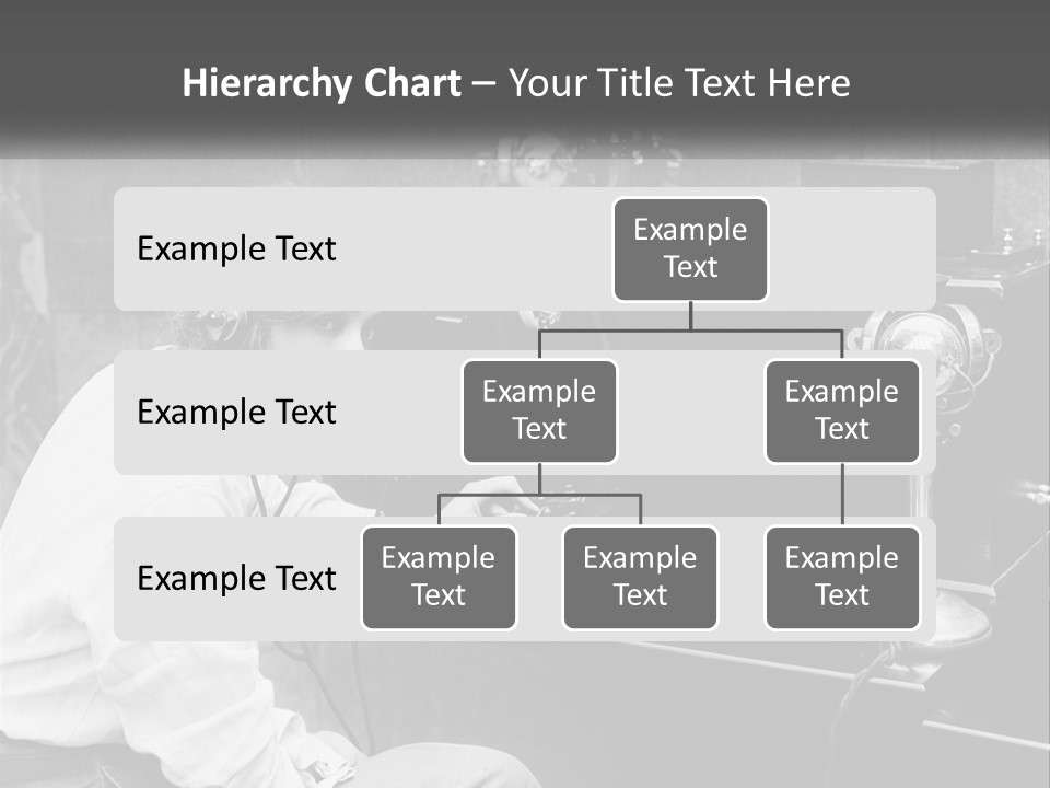 A Woman With Headphones Sitting In Front Of A Radio PowerPoint Template