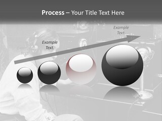 A Woman With Headphones Sitting In Front Of A Radio PowerPoint Template