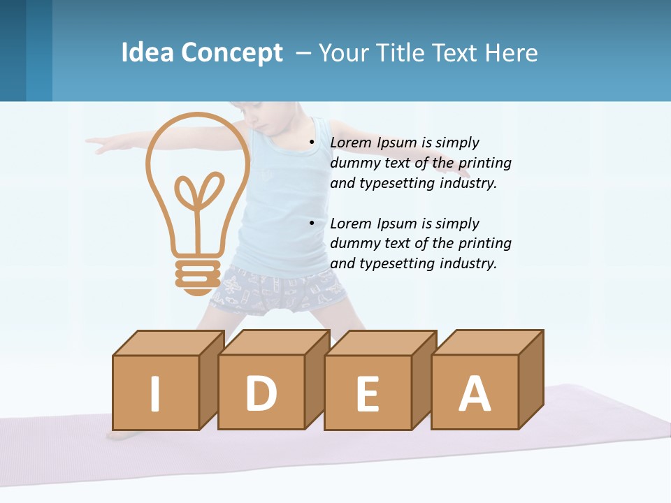 A Little Girl Doing A Yoga Pose On A Mat PowerPoint Template