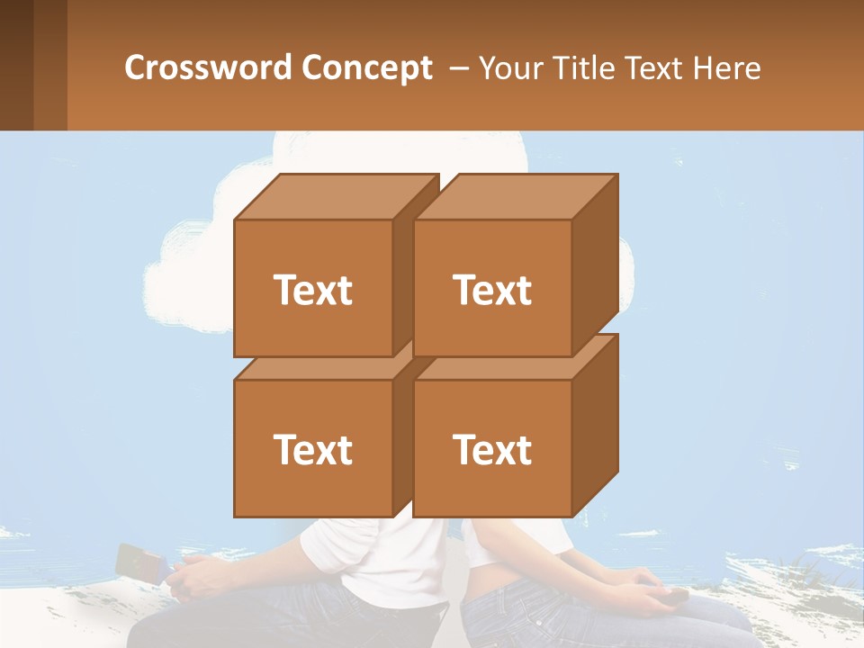 Two Women Sitting On The Ground With A Cloud Above Them PowerPoint Template