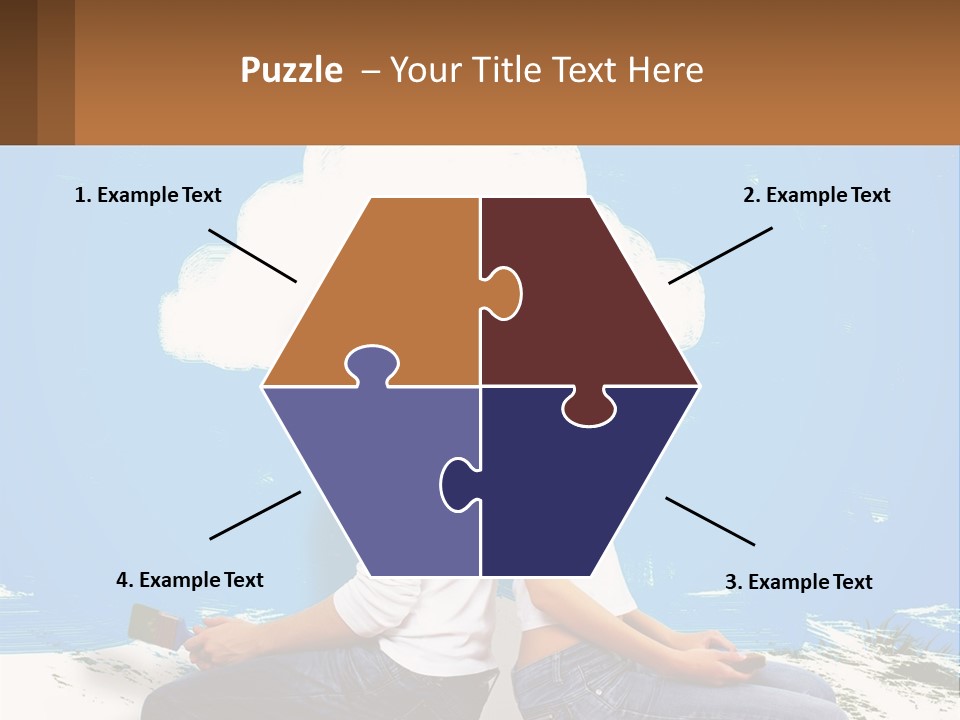 Two Women Sitting On The Ground With A Cloud Above Them PowerPoint Template