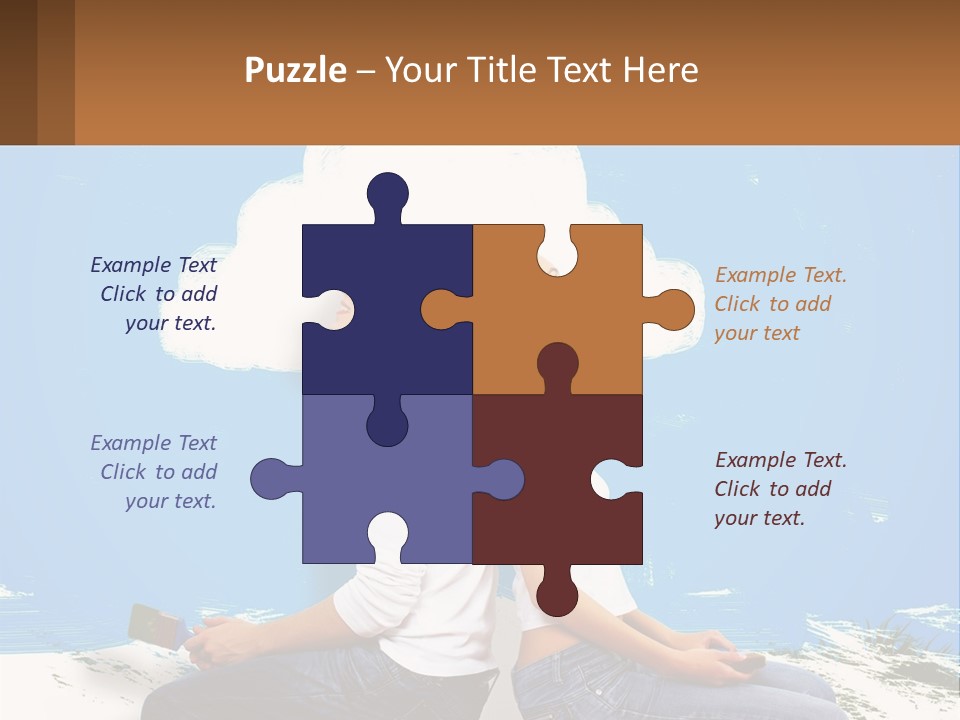 Two Women Sitting On The Ground With A Cloud Above Them PowerPoint Template