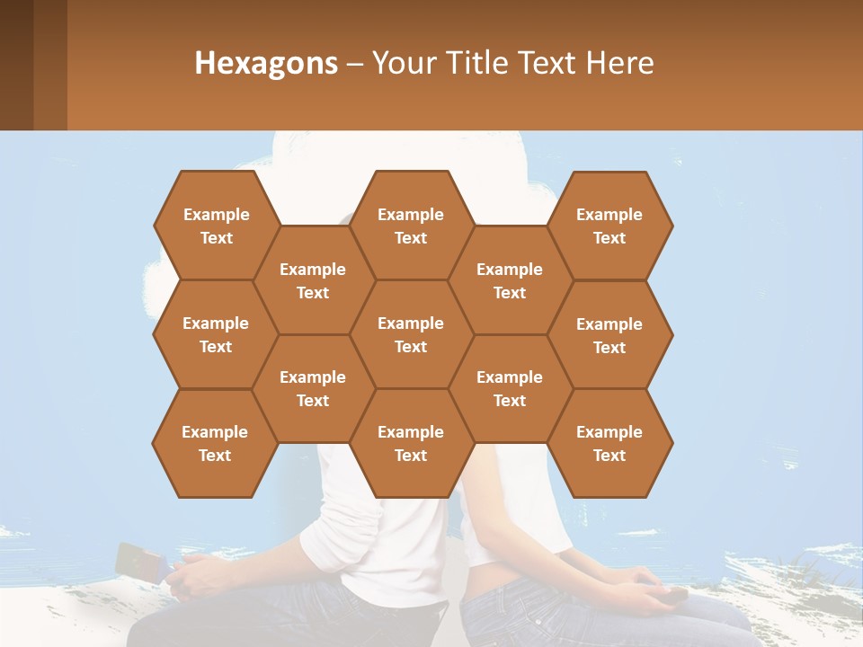 Two Women Sitting On The Ground With A Cloud Above Them PowerPoint Template